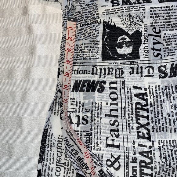 LIVE 4 TRUTH Fashion Newspaper Print Sheer Tunic Top Small City Artsy Journalism - Picture 9 of 15
